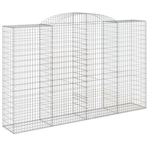 vidaXL Gabionska ko&scaron;ara s lukom 300x50x180/200 cm pocinčano željezo