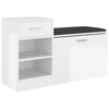 vidaXL Klupa za cipele visoki sjaj bijela 94,5 x 31 x 57 cm drvena