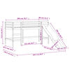 vidaXL Dječji krevet na kat i zavjese plavi 80 x 200 cm borovina