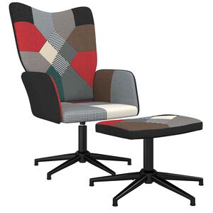 vidaXL Stolica za opu&scaron;tanje s osloncem za noge patchwork od tkanine