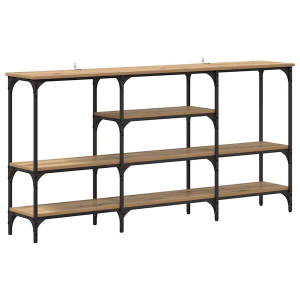 vidaXL Konzolna stolica s policom hrast artisan 160 x 29 x 80 cm