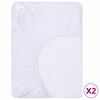 vidaXL Plahte s gumicom vodootporne 2 kom pamučne 70 x 140 cm bijele