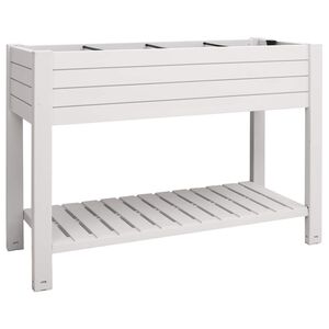 vidaXL Povi&scaron;ena vrtna gredica bijela 110 x 45 x 79 cm od polipropilena