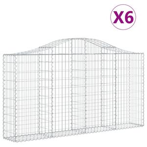 vidaXL Lučne gabionske ko&scaron;are 6 kom 200x30x100/120cm pocinčano željezo