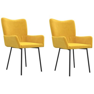 vidaXL Blagovaonske stolice 2 kom žute baršunaste