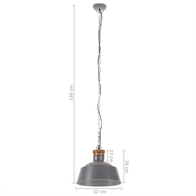 vidaXL Industrijska viseća svjetiljka 32 cm siva E27