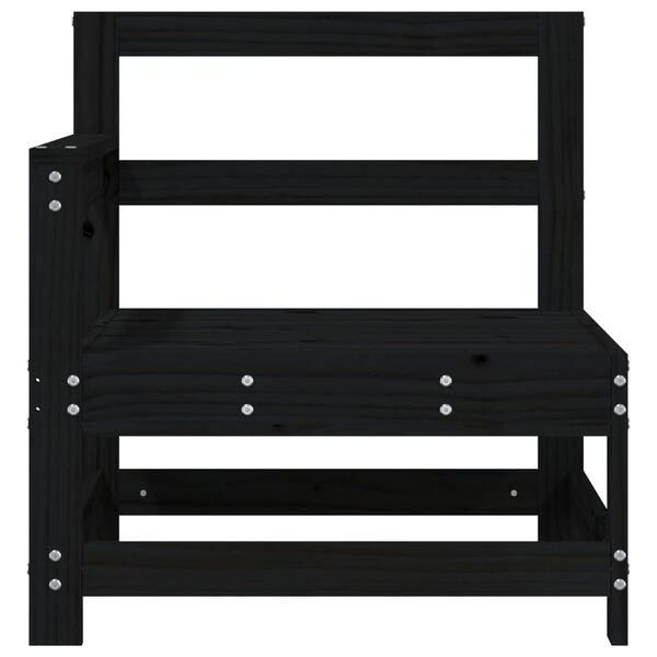 vidaXL Kutne vrtne sofe 2 kom crne od masivne borovine