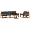 vidaXL Set vanjskih sofa 7 kom. Prirodna i crna