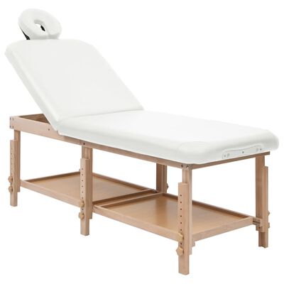 vidaXL Stol za masažu s 2 zone bijeli od umjetne kože