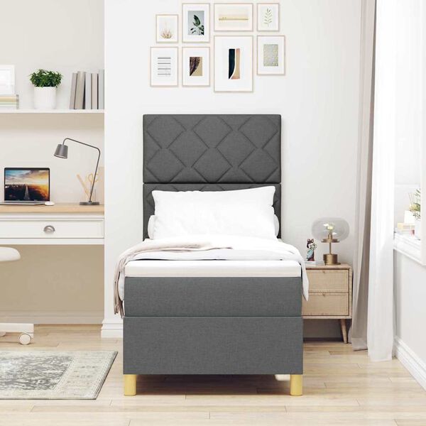 vidaXL Krevet s opruga kutije Tamno siva 80 x 200 cm tkanina