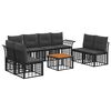 vidaXL Set vanjskih sofa 9 pcs Crna i tamno siva Poliester