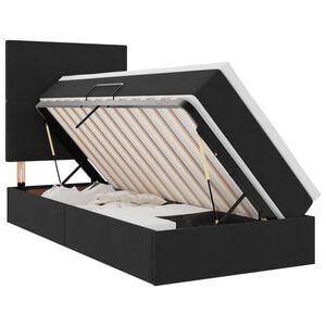 vidaXL LED krevet za pohranu s madracem Crna 90 x 190 cm Bar&scaron;un