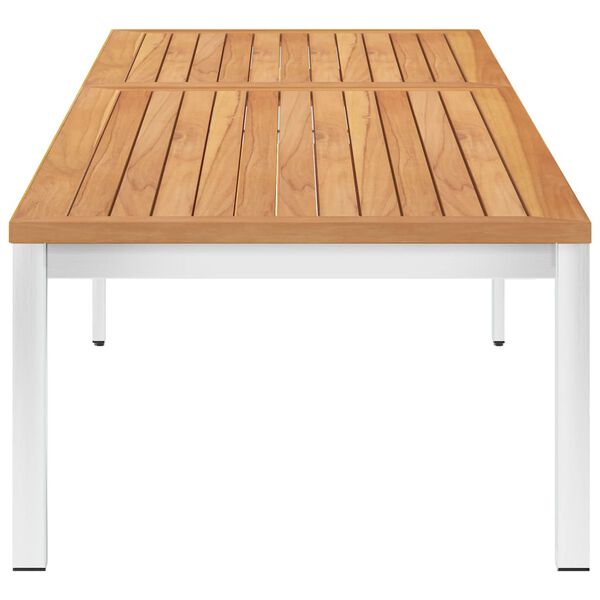 vidaXL Ležaljka s jastukom od masivne tikovine i nehrđajućeg čelika