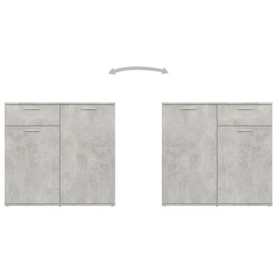 vidaXL Komoda siva boja betona 80 x 36 x 75 cm od konstruiranog drva