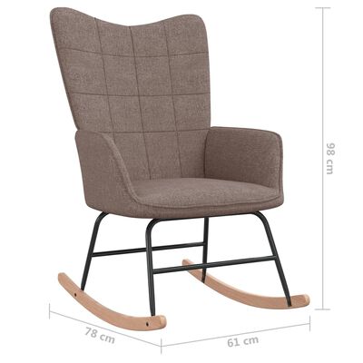 vidaXL Stolica za ljuljanje s osloncem za noge smeđe-siva od tkanine