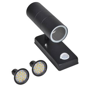 vidaXL LED zidna svjetiljka od nehrđajućeg čelika cilindričnog oblika crna