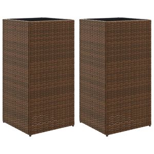vidaXL Vrtne sadilice 2 kom smeđa 40 x 40 x 80 cm od poliratana