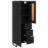 vidaXL Highboard Crni hrast 69,5 x 34 x 180 cm Konstruirano drvo