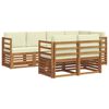 vidaXL Set vanjskih sofa 7 kom. Prirodna i krem Poliester