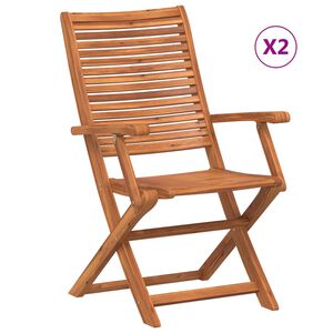 vidaXL Sklopive stolice s naslonima za ruke 2 kom. Masivno drvo akacije
