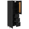 vidaXL Highboard s ladicama 2 pcs Crni hrast Konstruirano drvo