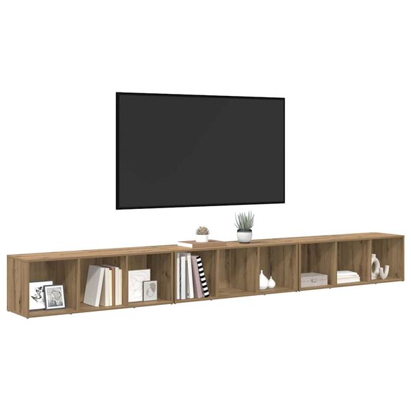 vidaXL Set TV komoda Zidne 3 pcs Umjetnički hrast 37 x 35 x 107,5 cm