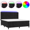 vidaXL Krevet box spring s madracem LED crni 180x200 cm bar&scaron;un