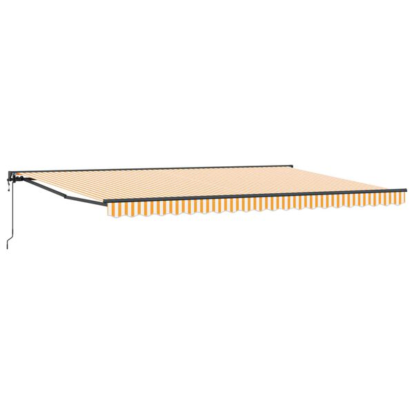 vidaXL Skrovita tenda Žuta i bijela 500 &times; 300 cm Poliester i metal