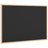vidaXL Ploča za pisanje s okvirom od masivnog borovog drva crna 80x55 cm
