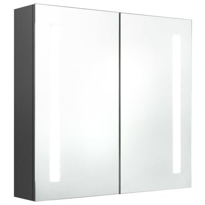 vidaXL LED kupaonski ormarić s ogledalom sivi 62 x 14 x 60 cm