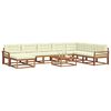 vidaXL Set vanjskih sofa s jastukom 9 pcs Prirodna i krem