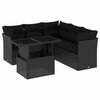 vidaXL 6-dijelni set vrtnih sofa s jastucima crni od poliratana