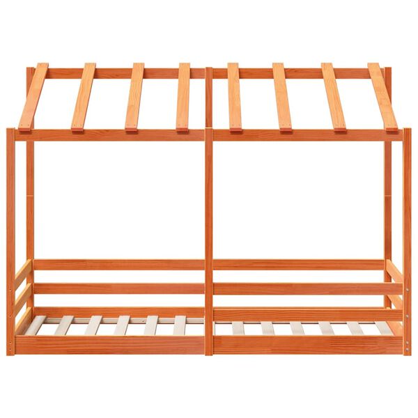 vidaXL Dječji krevet s krovom vo&scaron;tano smeđi 75 x 190 cm od borovine