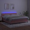vidaXL Krevet box spring s madracem LED ružičasti 160x200cm bar&scaron;unasti