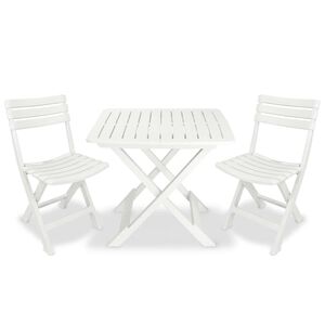 vidaXL 3-dijelni sklopivi bistro set plastični bijeli