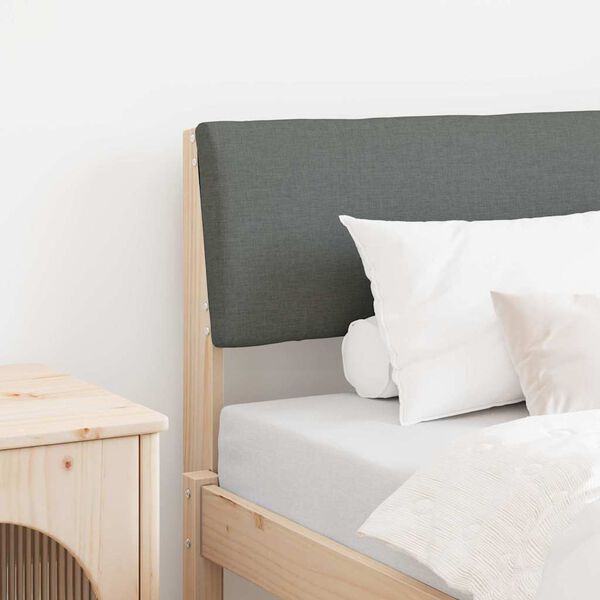 vidaXL Tapecirani uzglavlje Tamno siva 75 cm Čvrsto borovo drvo