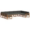 vidaXL Set vanjskih sofa 9 kom. Prirodna i antracit