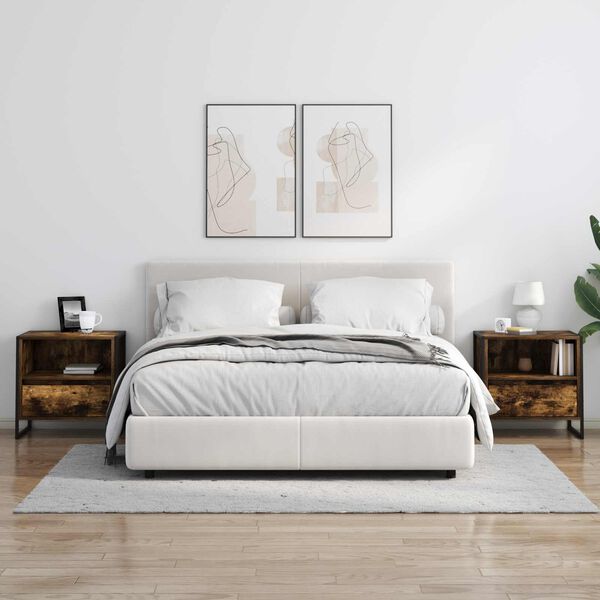 vidaXL Noćni ormarić Dimni hrast 50 x 39,5 x 50 cm Konstruirano drvo