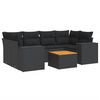 vidaXL 7-dijelni set vrtnih sofa od poliratana s jastucima crni