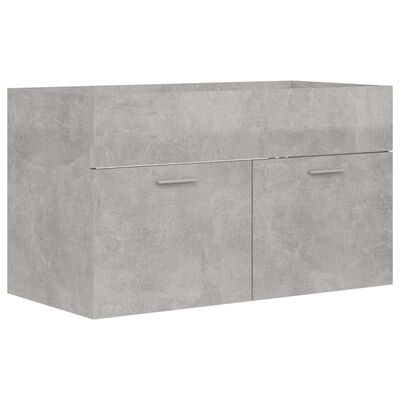 vidaXL Set kupaonskog namještaja od iverice siva boja betona