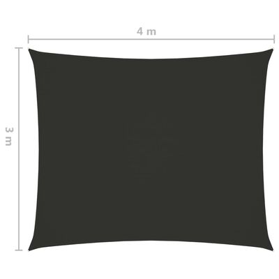 vidaXL Jedro protiv sunca od tkanine Oxford pravokutno 3x4 m antracit