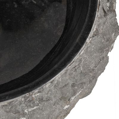 vidaXL Kupaonski ormarić od tikovine s crnim mramornim umivaonikom