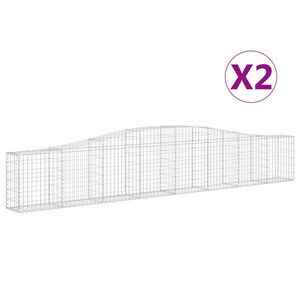 vidaXL Lučne gabionske ko&scaron;are 2 kom 400x30x60/80 cm pocinčano željezo