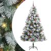 vidaXL Umjetno božićno drvce S LED lampica Zelena i bijela 210 cm