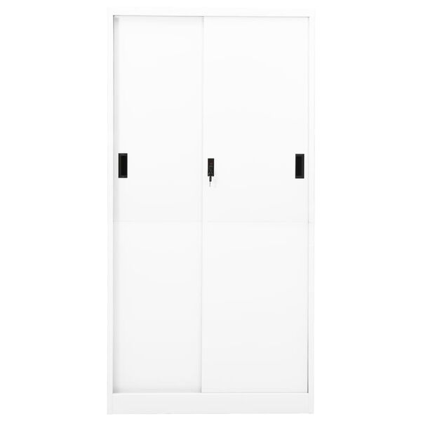 vidaXL Uredski ormarić s kliznim vratima bijeli 90x40x180 cm čelični