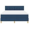vidaXL LED Box Spring Krevet s madracem Plava 160 x 200 cm tkanina