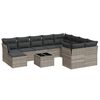 vidaXL 11-dijelni set vrtnih sofa poliratan s jastucima svijetlosivi