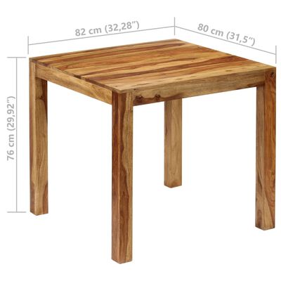 vidaXL Blagovaonski stol od masivnog drva šišama 82 x 80 x 76 cm