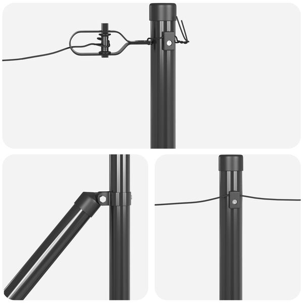 vidaXL Stup za ogradu Ostalo 26 pcs Siva 3,2 x 3,2 x 60 cm Čelik