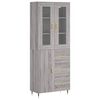 vidaXL Visoka komoda siva sonome 69,5x34x180 cm od konstruiranog drva